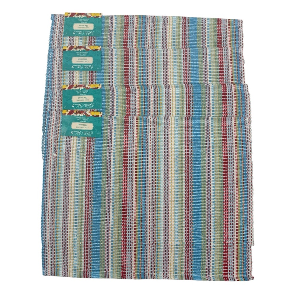 The Pioneer Woman Classic Chunky Stripe Placemats set of 4 Multicolor NWT